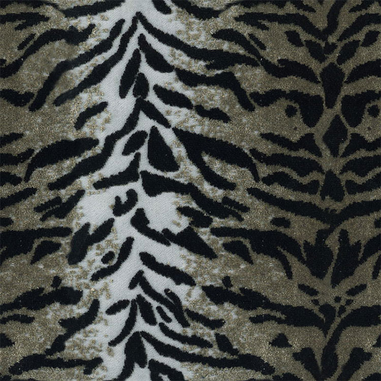 Ardchaighdeán Jacquard Velvet Tíogair Tíogair Ainmhithe Fabraic tolg tolg